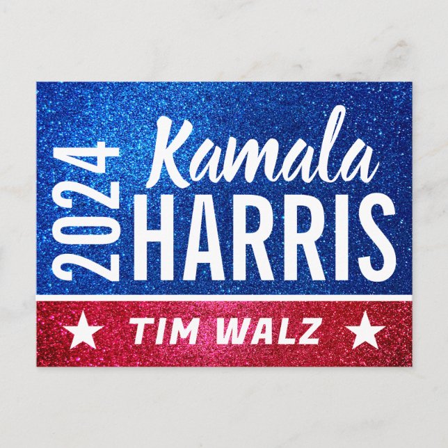 Cartão Postal Support Kamala Harris 2024 Progress and Unity (Frente)