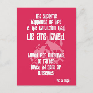 Cartão Postal Suprema Felicidade da Vida de Victor Hugo