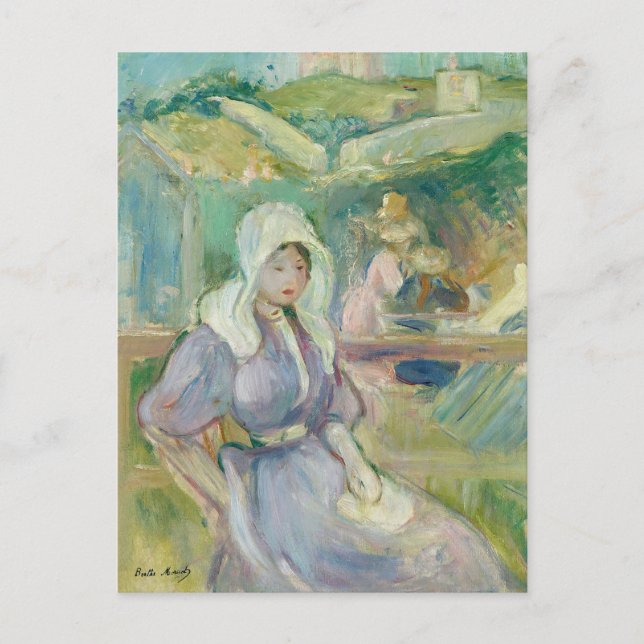 Cartão Postal Sur La Plage À Portrieux | Berthe Morisot (Frente)