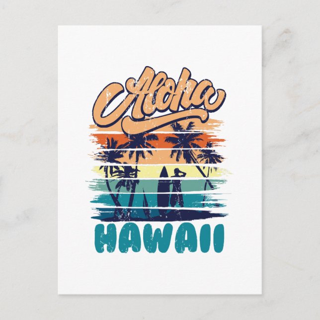 Cartão Postal Surf - Aloha Hawaii (Frente)