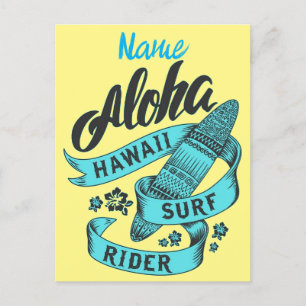 Cartão Postal Surf Aloha Hawaii Rider Thunder_Cove