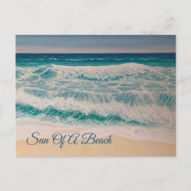 Cartão Postal Surf de praia Sol de praia (Frente)