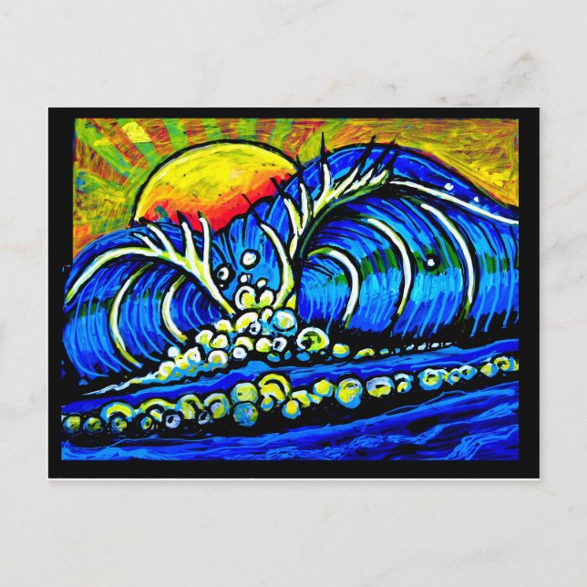 Cartão Postal surf no pôr do sol (Frente)