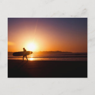 Cartão Postal Surf no pôr do sol
