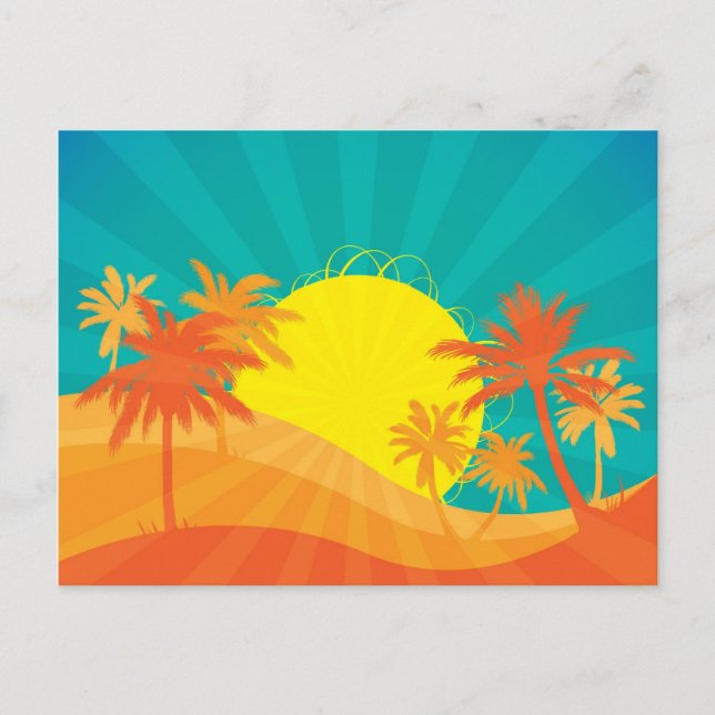 Cartão Postal Surf tropical de Sunset Beach design (Frente)