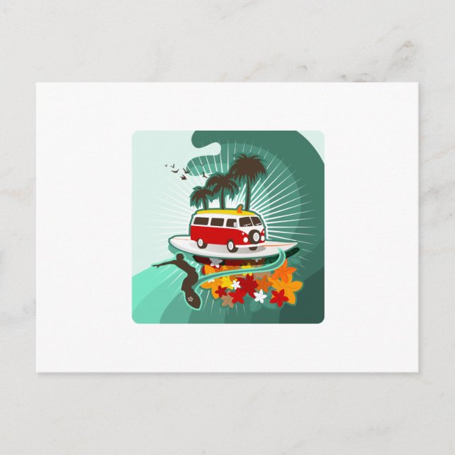 Cartão Postal Surfando no Verão! (Frente)