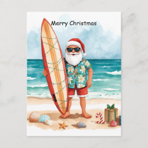Cartão Postal Surfando o Natal em julho com o PAPAI NOEL
