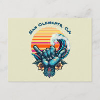 Surfando um grande símbolo de onda - estilo retrô