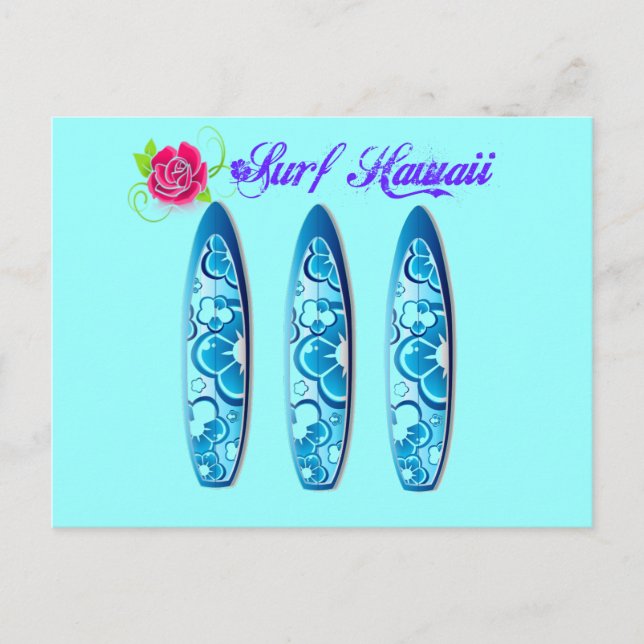 Cartão Postal Surfboards do Havaí surf (Frente)