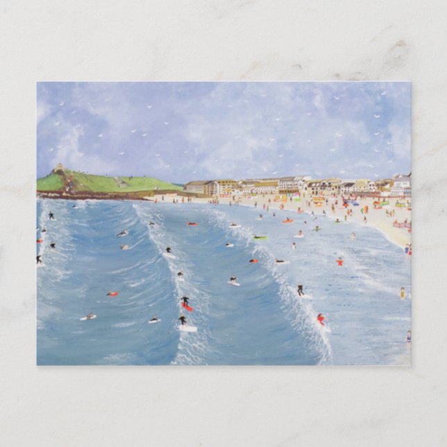 Cartão Postal Surfe em Porthmeor (Frente)