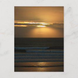 Cartão Postal Surfe no pôr do sol em Polzeath
