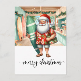 Cartão Postal Surfer Santa is going to Surf  Christmas holiday 