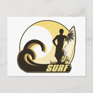 Cartão Postal Surfer Sunset