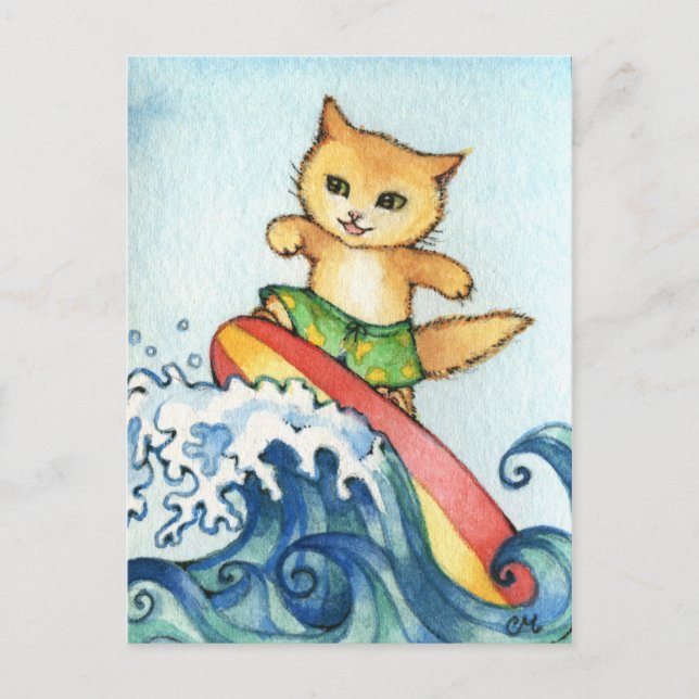 Cartão Postal Surfer - Surf bonito de arte (Frente)
