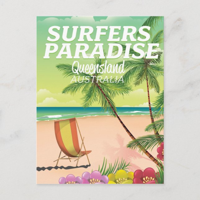Cartão Postal Surfers Paradise Queensland Austrália (Frente)