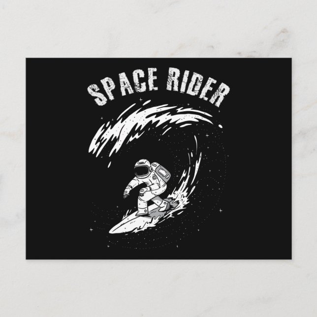 Cartão Postal Surfista Astronauta Espacial (Frente)