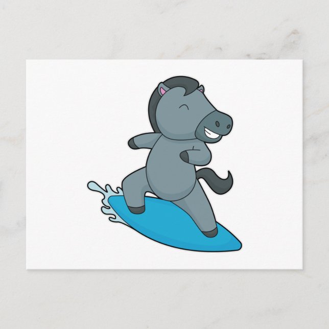 Cartão Postal Surfista de cavalo esportes aquáticos (Frente)