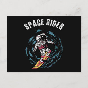Cartão Postal Surfista do Astronauta Espacial Rider