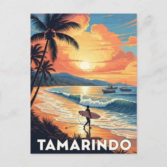 Cartão Postal Surfista em Tamarindo Costa Rica (Frente)
