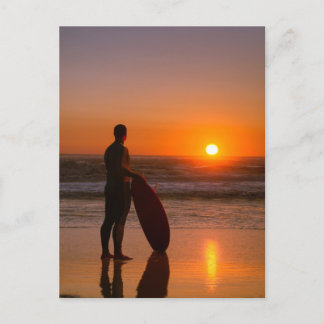 Cartão Postal Surfista que olha as ondas