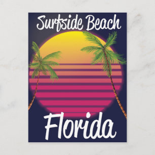 Cartão Postal surfside Beach viagens vintage