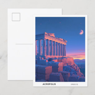 Cartão Postal Surgimento do Sol na Grécia da Acrópole