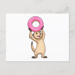 Cartão Postal Suricata com Donut