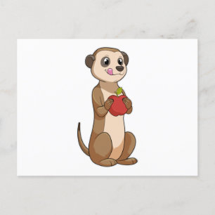 Cartão Postal Suricata com Maçã