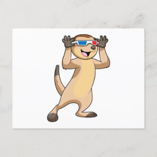 Cartão Postal Suricata com Óculos