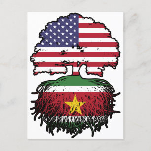 Cartão Postal Suriname Surinamese American Tree Roots Flag