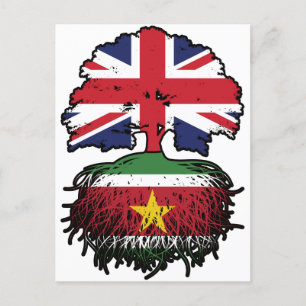 Cartão Postal Suriname Surinamese British Tree Roots Flag