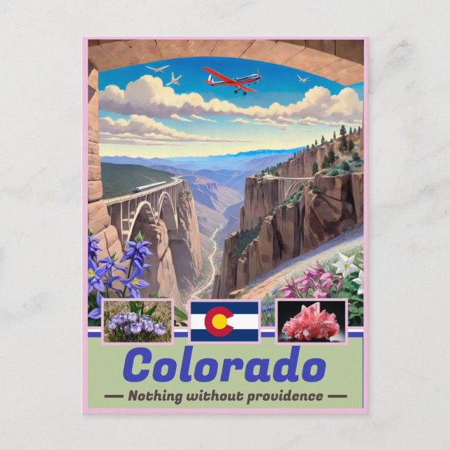 Cartão Postal Surreal Colorado Essence: Estado Emblem Keepsasak (Frente)