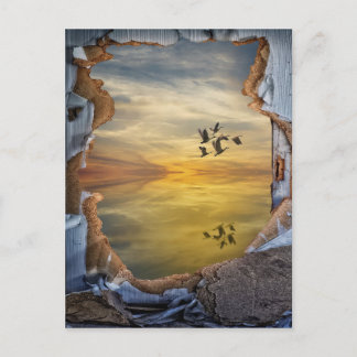 Cartão Postal Surreal Fantasia paisagem