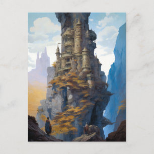 Cartão Postal Surreal Fantasy Castle Landscape Art
