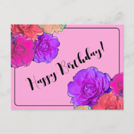 Cartão Postal Surreal Flowers Happy Birthday