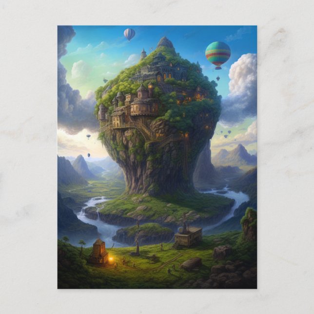 Cartão Postal Surreal Landscape City Fantasy Art (Frente)