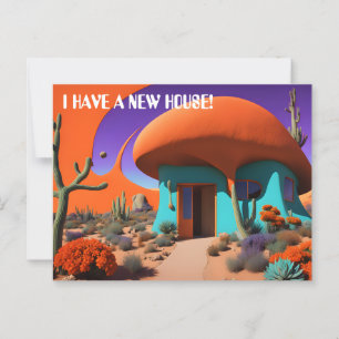 Cartão Postal Surreal Mushroom House Novo Endereço