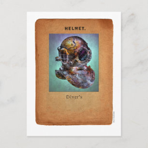 Cartão Postal Surrealismo Steampunk - Capacete de Diver