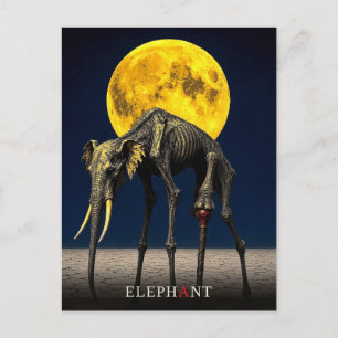 Cartão Postal Surrealista gótico do Cane do Elefante