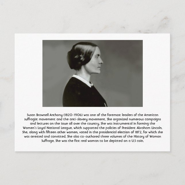 Cartão Postal Susan B. Anthony - Feminista (Frente)