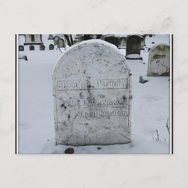 Cartão Postal Susan B. Anthony Grave Headstone (Frente)
