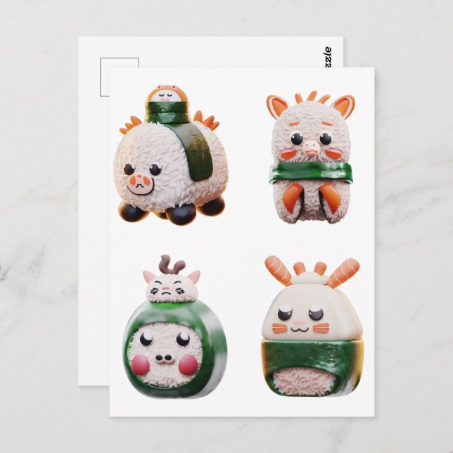 Cartão Postal Sushi Animal, Pós-travessia (Frente/Verso)