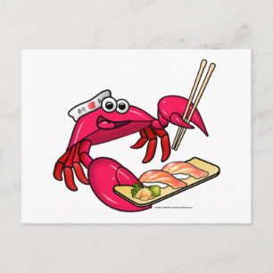 Cartão Postal Sushi Crab