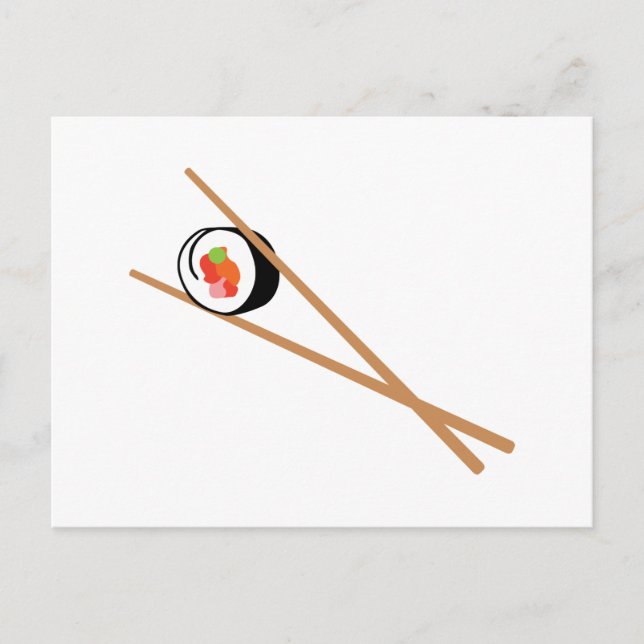 Cartão Postal Sushi E Chopsticks (Frente)