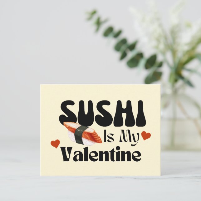 Cartão Postal Sushi É Meu Namorado  (Em pé/Frente)