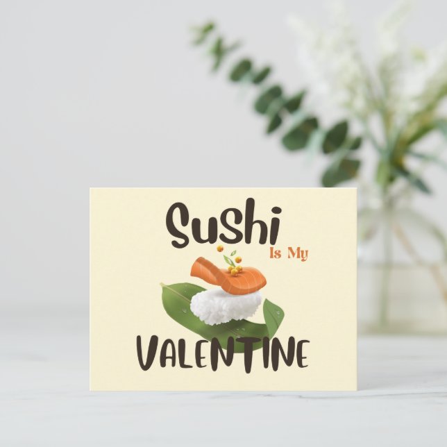 Cartão Postal Sushi É Meu Namorados (Em pé/Frente)