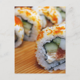 Cartão Postal Sushi Japonês Delicioso Comida Asiática Gostoso