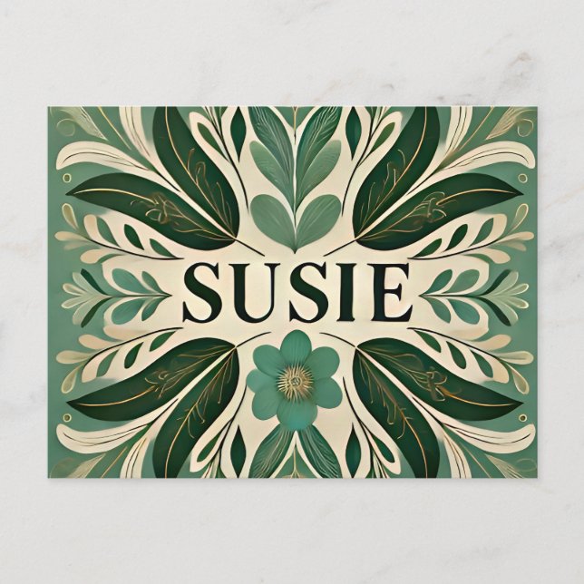 Cartão Postal SUSIE ~ Pastéis Derretidos ~ Design Fractal 3D ~ (Frente)
