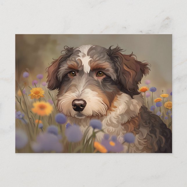 Cartão Postal Süßes Aussiedoodle Portrait (Frente)