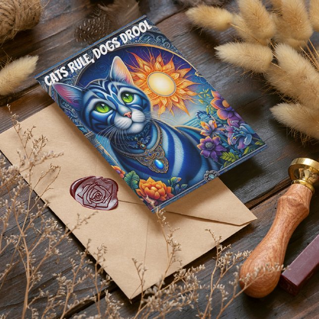 Cartão Postal Sussurros de Luz: Um Gato Bascando no Sol (Criador carregado)